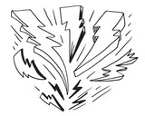 Fototapeta Dinusie - set of hand drawn vector doodle electric lightning bolt symbol sketch illustrations. thunder symbol doodle icon.