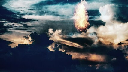 Wall Mural - face of god in dramatic clouds