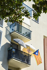 Poster - balcon soleil drapeau Espagne Catalogne catalan immobilier