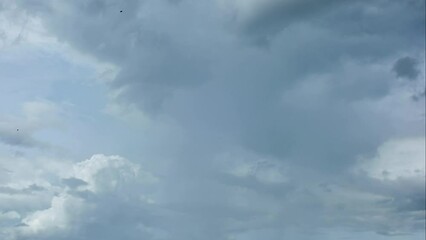 Wall Mural - blue sky white clouds. puffy fluffy white clouds. cumulus cloud cloudscape timelapse. summer blue sk