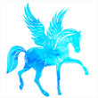 © zolotons - silhouette blue pegasus with wings isolated, vector