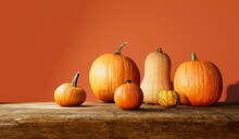 Autumn Pumpkins - Harvest And Thanksgiving Theme - 3d Render