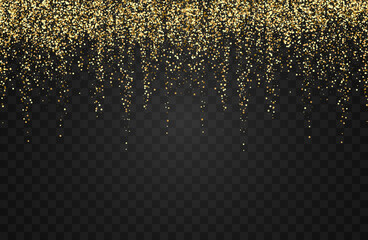 Wall Mural - golden glitter light up vector background with falling glitter dust. abstract background texture gol