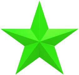 Wall Mural - christmas star green - 5 point star - isolated on white - 3d rendering