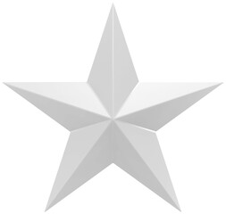 Wall Mural - christmas star white - 5 point star - isolated on white - 3d rendering