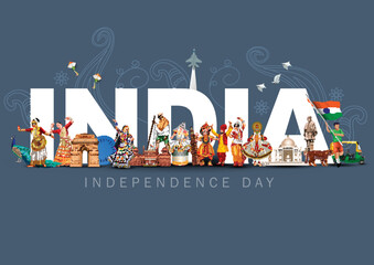 happy independence day india greetings. vector illustration design.