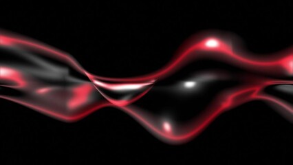 Abstract liquid glowing red blurred pattern motion. Seamless looping animation on black background.