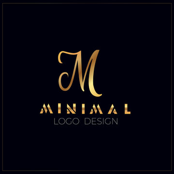 A letter calligraphic Minimal monogram emblem style vector logo