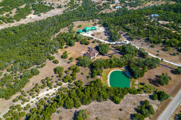 Wall Mural - aerial view of a property in the countryside