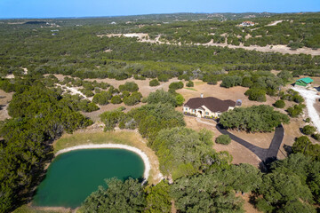 Canvas Print - aerial view of a property in the countryside