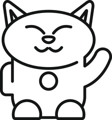 Wall Mural - Money lucky cat icon outline vector. Neko maneki