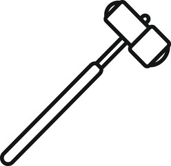 Sticker - Physical therapist hammer icon outline vector. Doctor tool