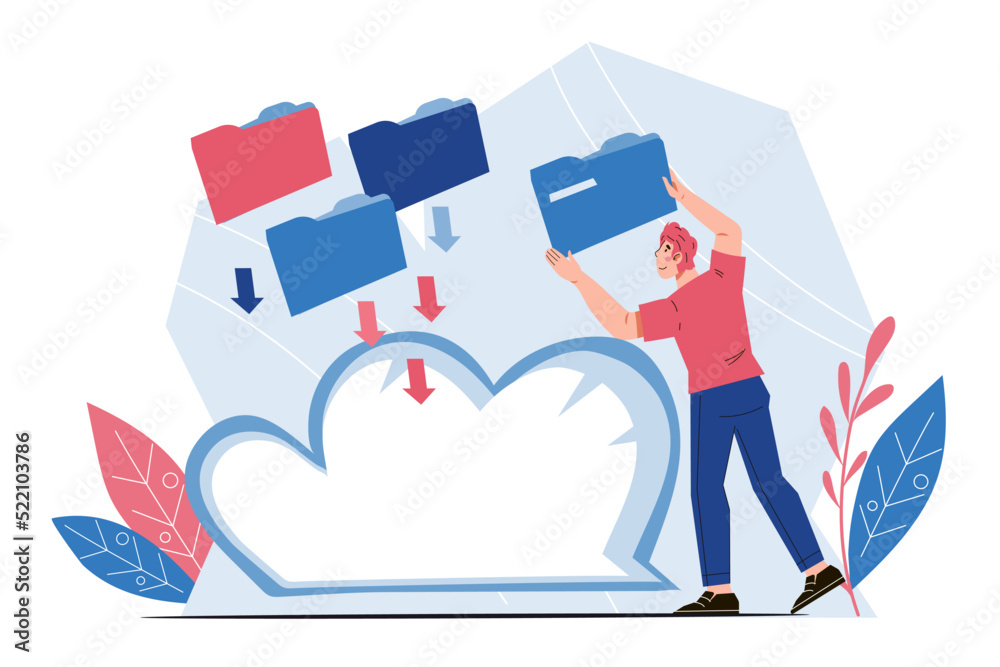 File storage and documents systematization, cloud computing service for ...