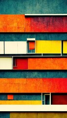 Wall Mural - abstract bauhaus style background. trendy aesthetic bauhaus architecture design. digital art.