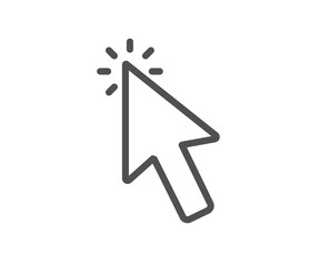 Fototapete - Mouse cursor line icon. Click action sign. Arrow pointer symbol. Quality design element. Linear style cursor icon. Editable stroke. Vector