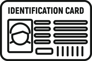 Canvas Print - Identification card icon outline vector. Id name