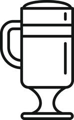 Sticker - Cafe cup icon outline vector. Cream view