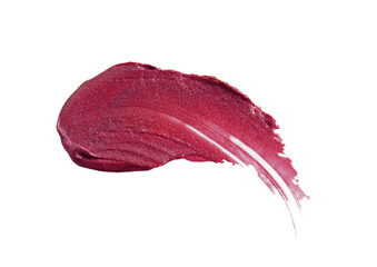 Smudged lipstick on transparent background