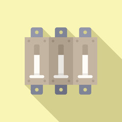 Poster - technician breaker icon flat vector. circuit box