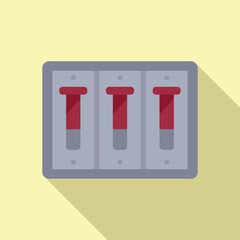 Poster - machine breaker icon flat vector. circuit box