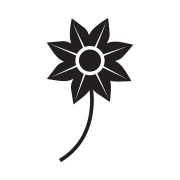 Gift peace flower sticker icon | Black Vector illustration |