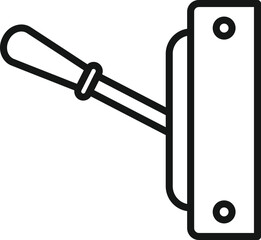 Poster - current breaker icon outline vector. circuit box