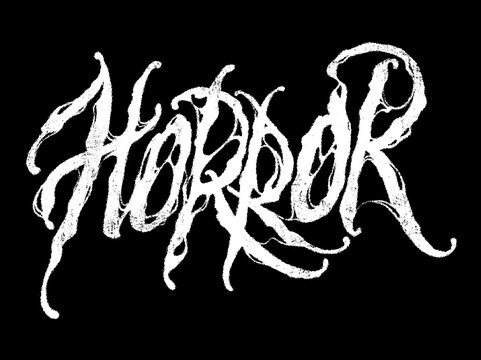 Horror text illustration with blood splats