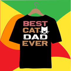 Wall Mural - Best cat dad ever t-shirt