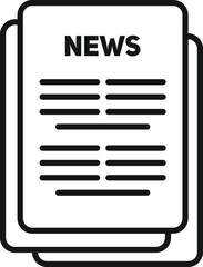 Poster - newspaper icon outline vector. news paper