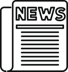 Poster - newspaper page icon outline vector. web press