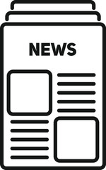 Poster - newspaper press icon outline vector. daily story