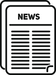 Poster - daily newspaper icon outline vector. news paper