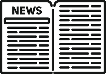 Poster - business newspaper icon outline vector. news paper