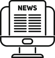 Poster - folded newspaper icon outline vector. web page