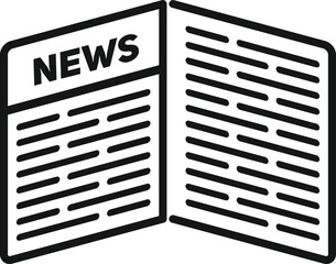 Poster - newspaper story icon outline vector. web page