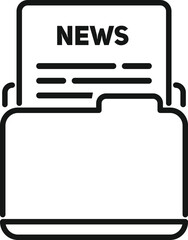 Poster - world news paper icon outline vector. web page