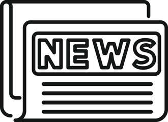 Poster - report news paper icon outline vector. web page