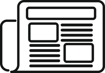 Poster - text newspaper icon outline vector. news paper