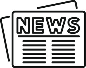 Poster - heading newspaper icon outline vector. news paper
