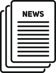 Poster - release newspaper icon outline vector. daily tabloid