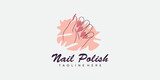 Fototapeta Pokój dzieciecy - nail beauty salon logo with creative concept