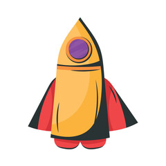Wall Mural - orange rocket space outer