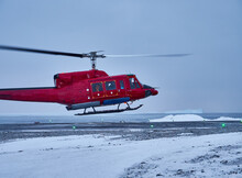 Greenland In Winter - Helicopter Air Transport For Travel And Tourism