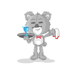 Canvas Print - koala waiter cartoon. cartoon mascot vector