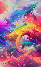 The Illustration Of Colorful Art Background