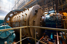 Ball Mill Grinds Ore At Mining And Concentrating Plant