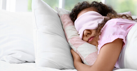 Sticker - Young woman with mask sleeping in bed