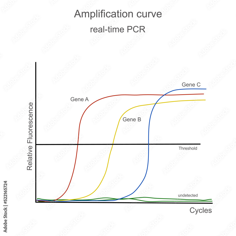The amplification curve of nucleic acid detection : target Gene A B C ...