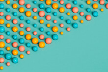 Colorful Spheres On Blue Background