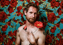 Man With Red Flowers